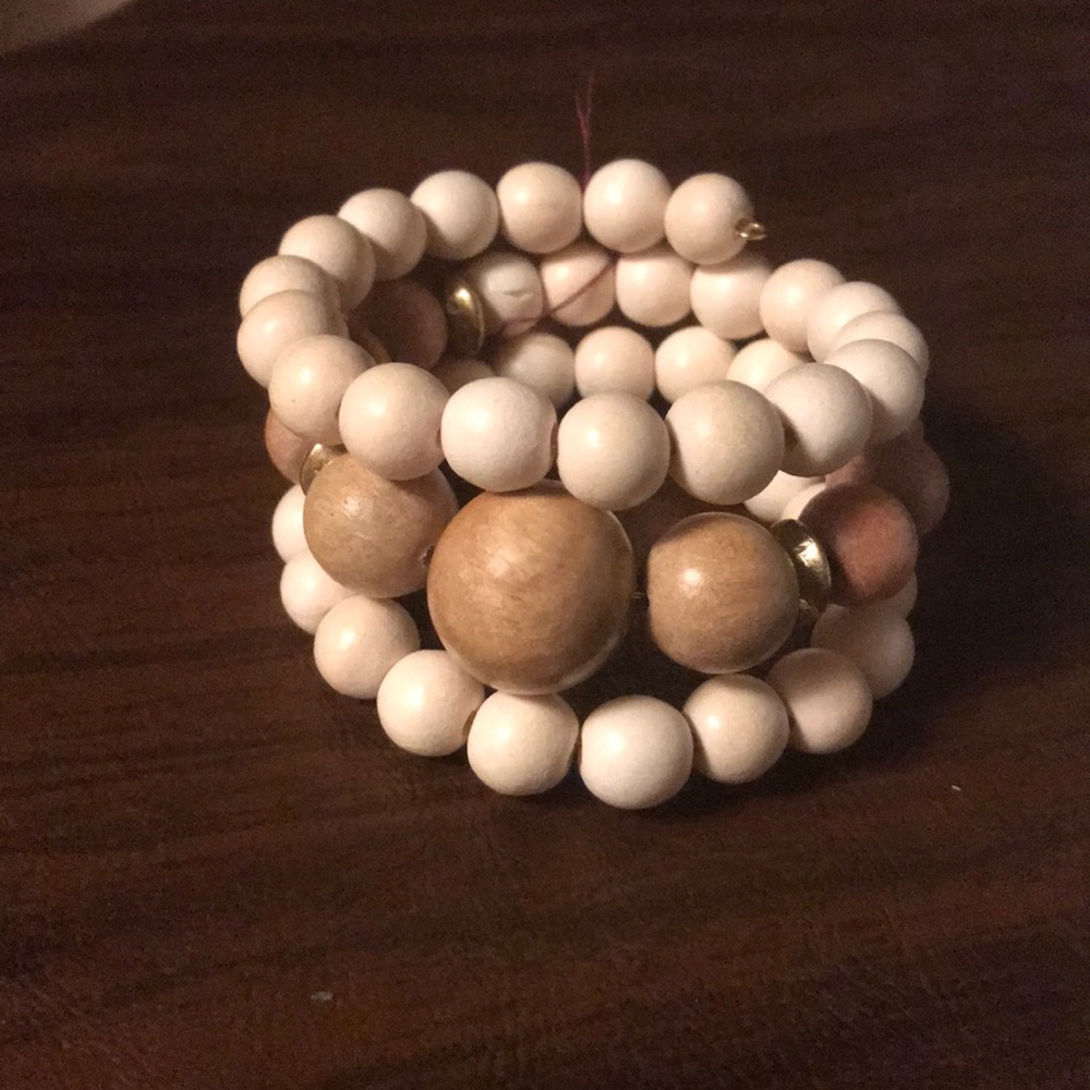 Stone & Stick Stretch wooden bracelet.